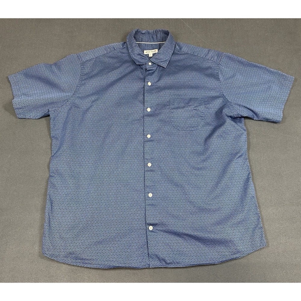 Peter Millar Seaside Sunshade Shirt Mens Size XL 100% Cotton Short Sleeve